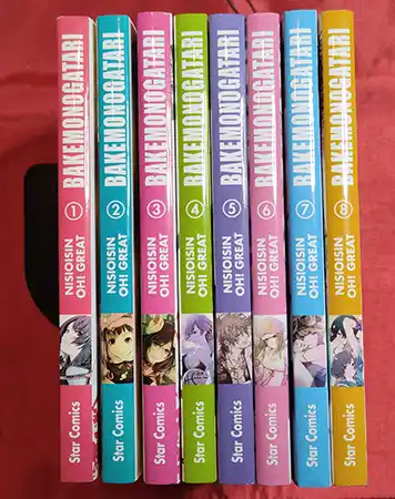 Gli 8 volumi letti sino ad ora di Bakemonogatari.