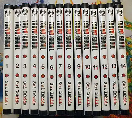 I 14 volumi di Tokyo Ghoul usciti fino a Settembre 2014.